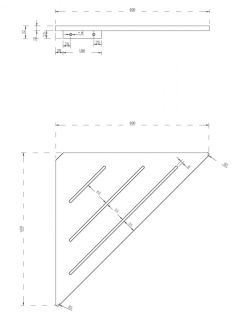 Угловая полочка для ванной комнаты ABBER Stein AS1652L 40см белый